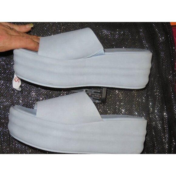No Boundaries NOBO Pastel Blue Vegan Leather Platform Slides Sandals size 6 - Picture 6 of 10